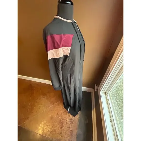 Palestinian Abaya Color Block Zipper Black GUC - Picture 3 of 6